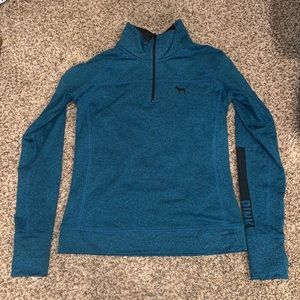 PINK Victoria's Secret Blue Quarter-Zip Sweatshirt